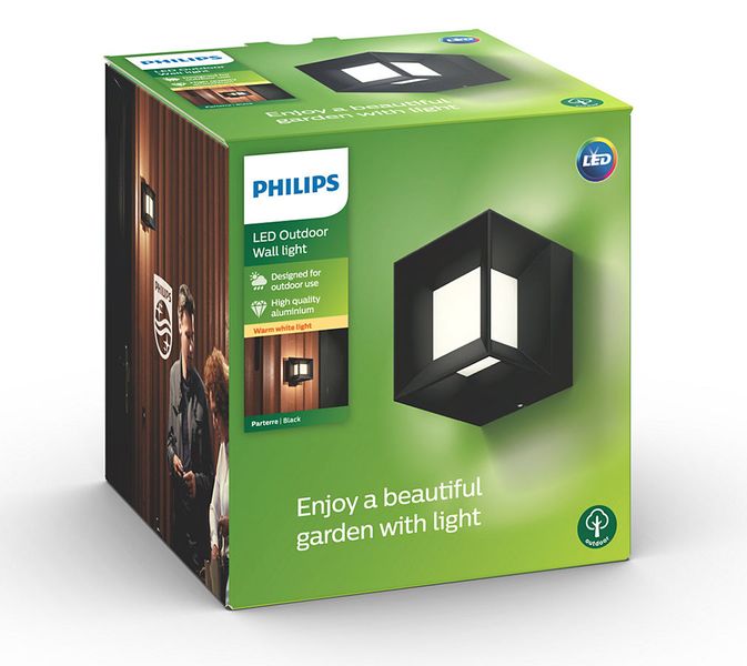 Philips myGarden Parterre led wandlamp - Zwart verpakking