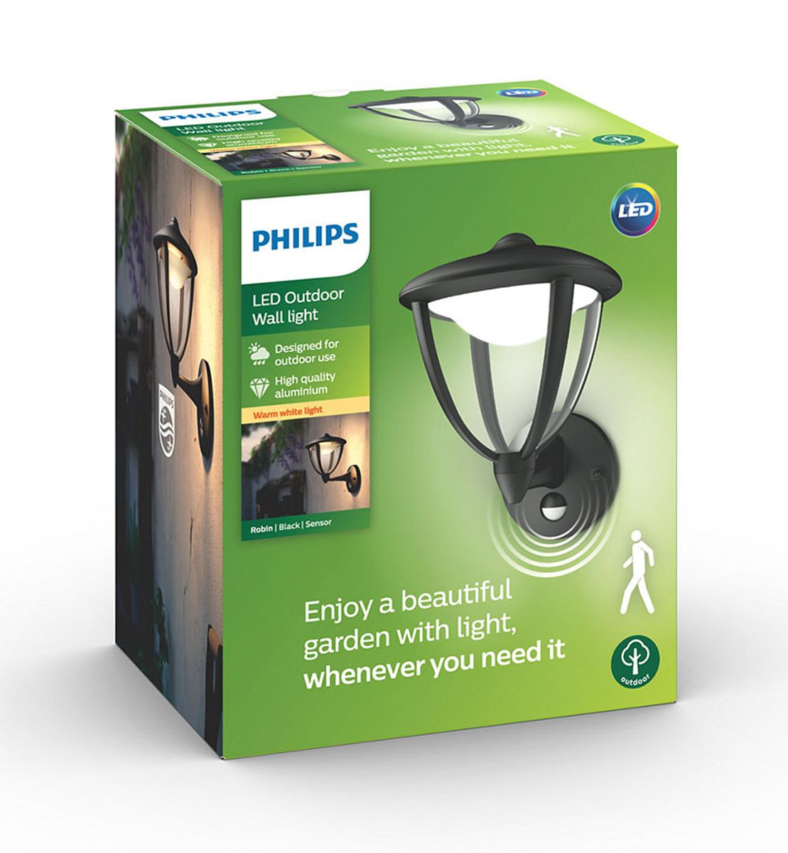 Philips myGarden Robin led wandlamp - Zwart verpakking