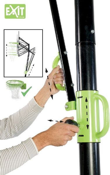 EXIT Galaxy verplaatsbaar basketbalbord met dunkring verstellen