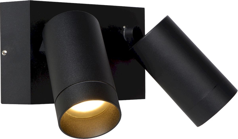 Lucide Taylor GU10 sensor wandspot - 2 spots - Zwart