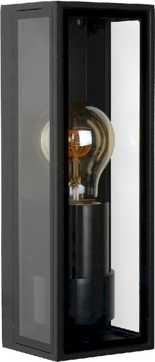 Lucide Dukan E27 wandlamp - Zwart, lamp uit