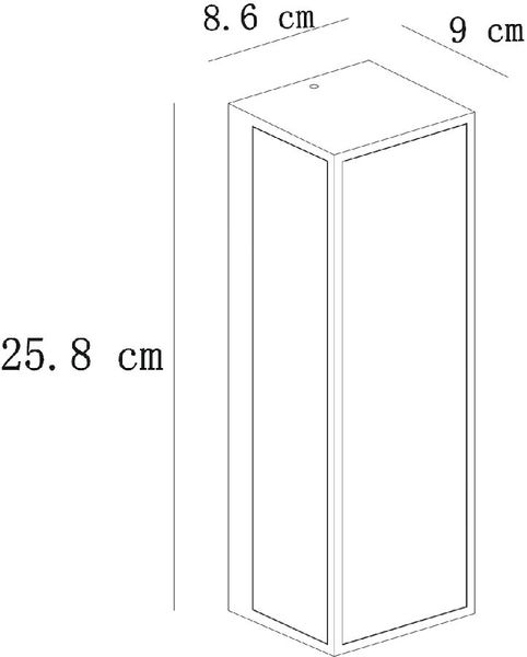 Lucide Dukan E27 wandlamp - Zwart - Afmetingen