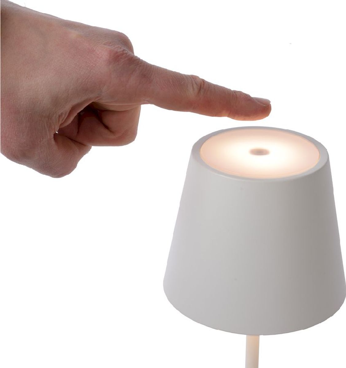 Lucide Justin led tafellamp - Wit - bediening middels aanraking van de sensor op de lamp