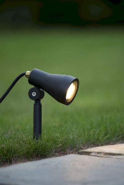 Lucide Spike GU10 led tuinspot - Zwart, sfeerfoto
