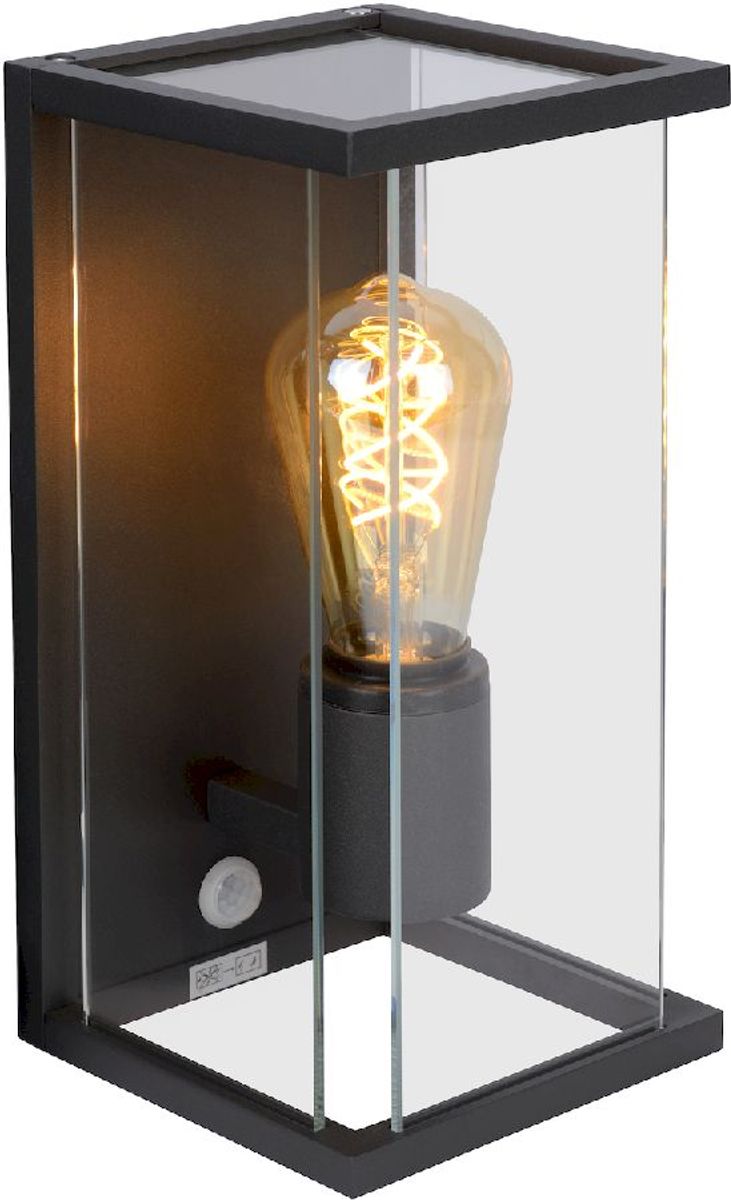 Lucide Claire E27 wandlamp - met sensor - Antraciet