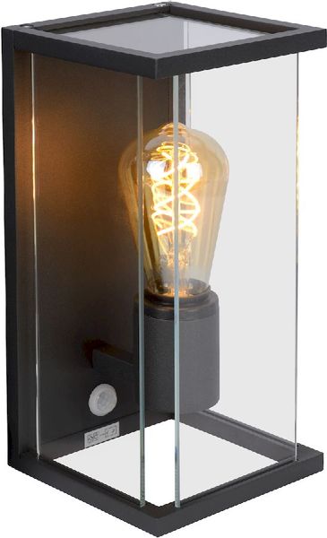Lucide Claire E27 wandlamp - met sensor - Antraciet
