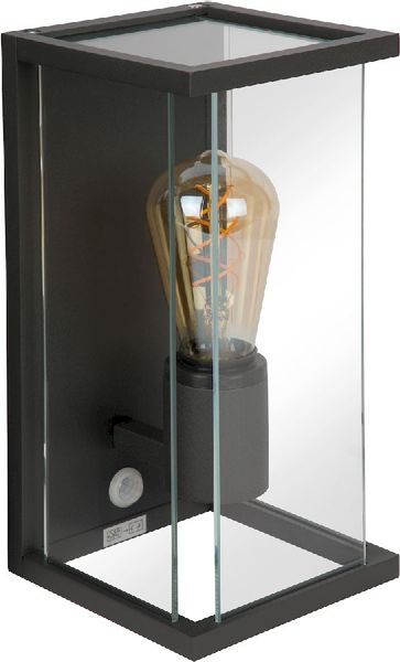 Lucide Claire E27 wandlamp - met sensor - Antraciet, lamp uit