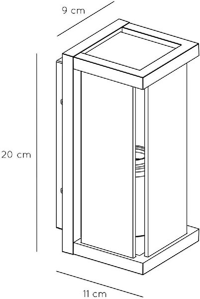 Lucide Claire Mini E27 wandlamp - 1 spot - Antraciet - Afmetingen