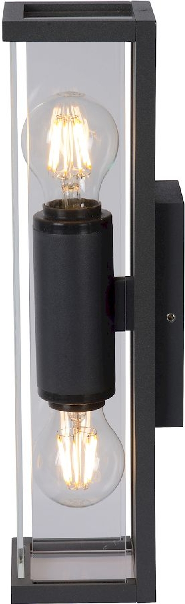 Lucide Claire Mini E27 wandlamp - 2 spots - Antraciet