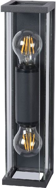 Lucide Claire Mini E27 wandlamp - 2 spots - Antraciet, lamp uit