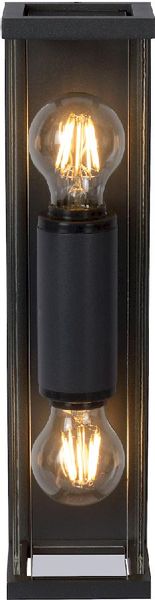 Lucide Claire Mini E27 wandlamp - 2 spots - Antraciet, vooraanzicht