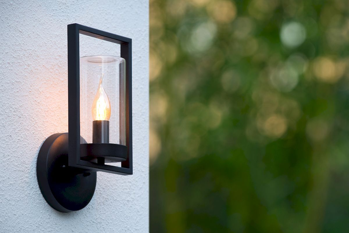 Lucide Nispen E14 wandlamp - Zwart, sfeerfoto 2