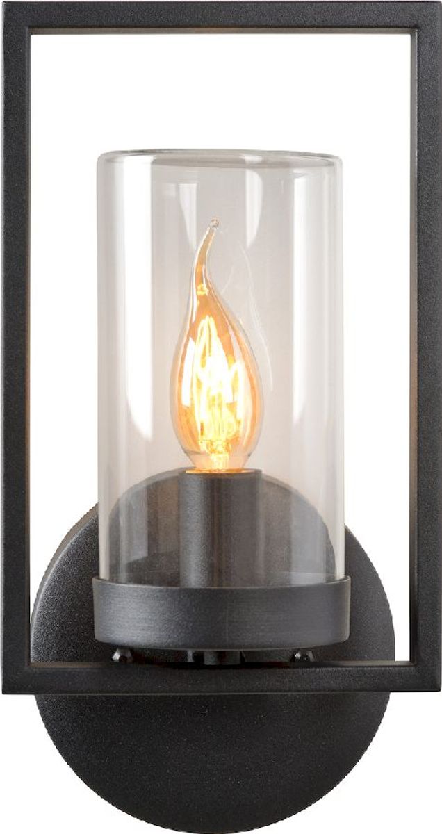 Lucide Nispen E14 wandlamp - Zwart, voorkant detail