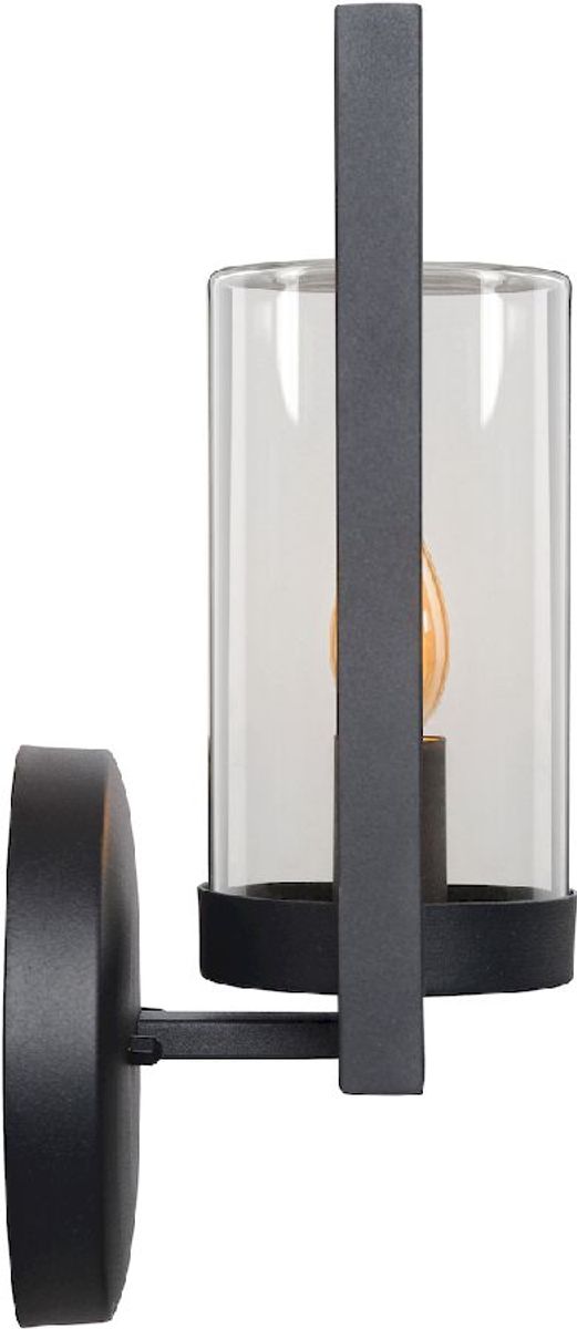 Lucide Nispen E14 wandlamp - Zwart, zijkant detail