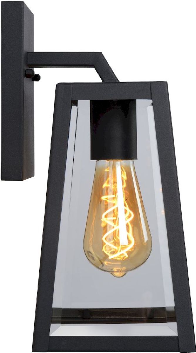 Lucide Matslot E27 wandlamp - Zwart, zijkant details
