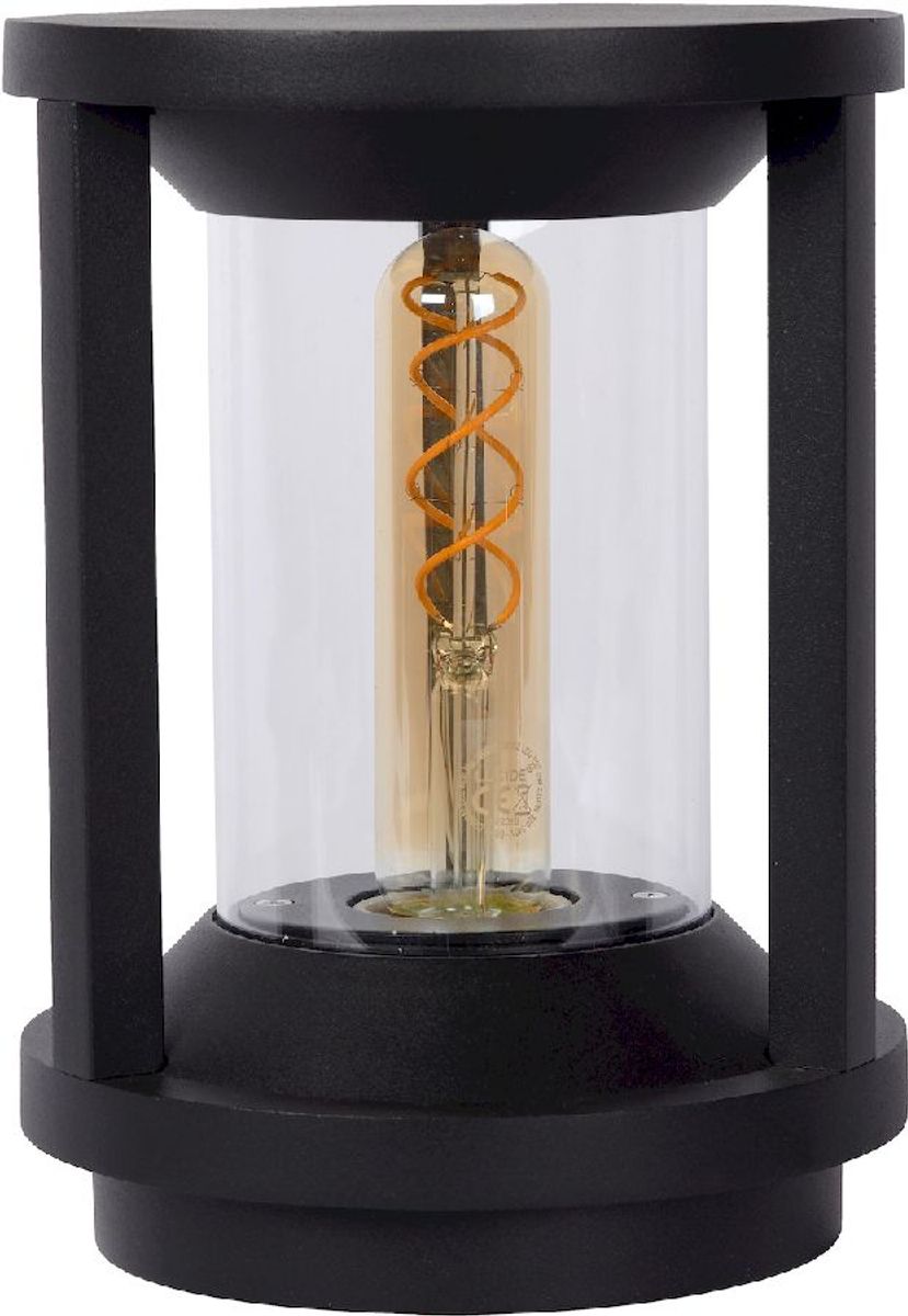 Lucide Cadix E27 sokkellamp - 22 cm - Zwart - Uit