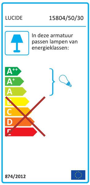 Lucide Cadix E27 sokkellamp - 50 cm - Zwart -  energielabel