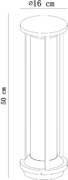 Lucide Cadix E27 sokkellamp - 50 cm - Zwart - afmetingen