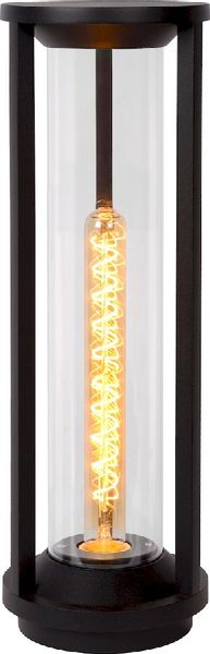 Lucide Cadix E27 sokkellamp - 50 cm - Zwart - Aan