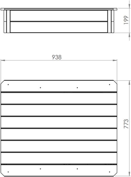 EXIT Aksent houten zandbak plattegrond