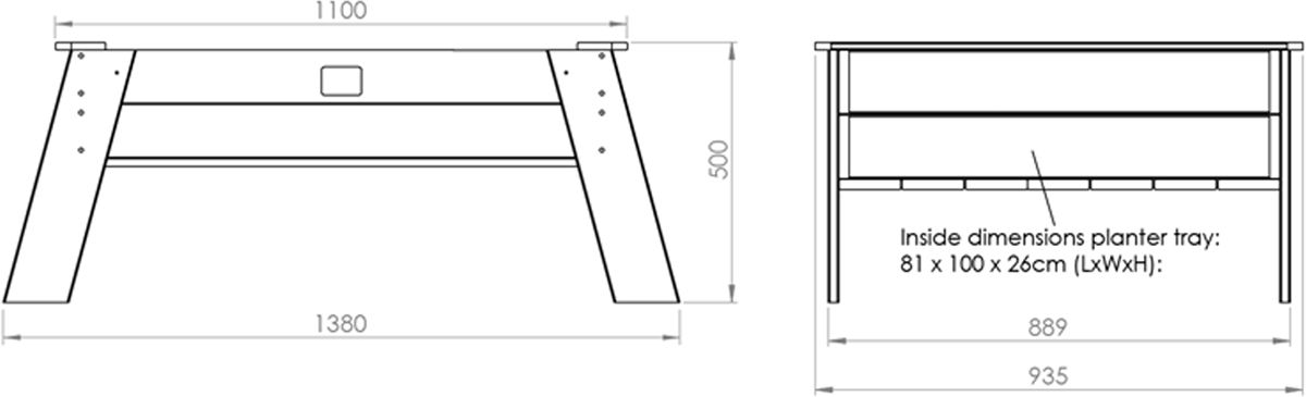 EXIT Aksent zandtafel XL afmetingen