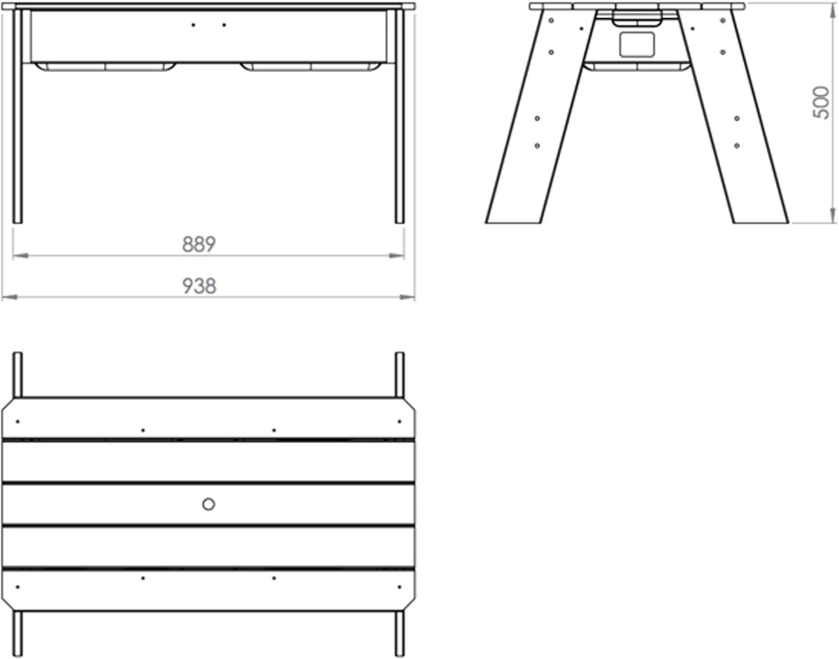 EXIT Aksent zand- en watertafel bouwtekening