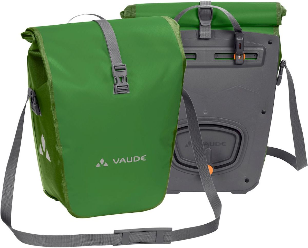 Vaude Aqua back dubbele fietstas - 48 liter - Groen voor-en achterkant