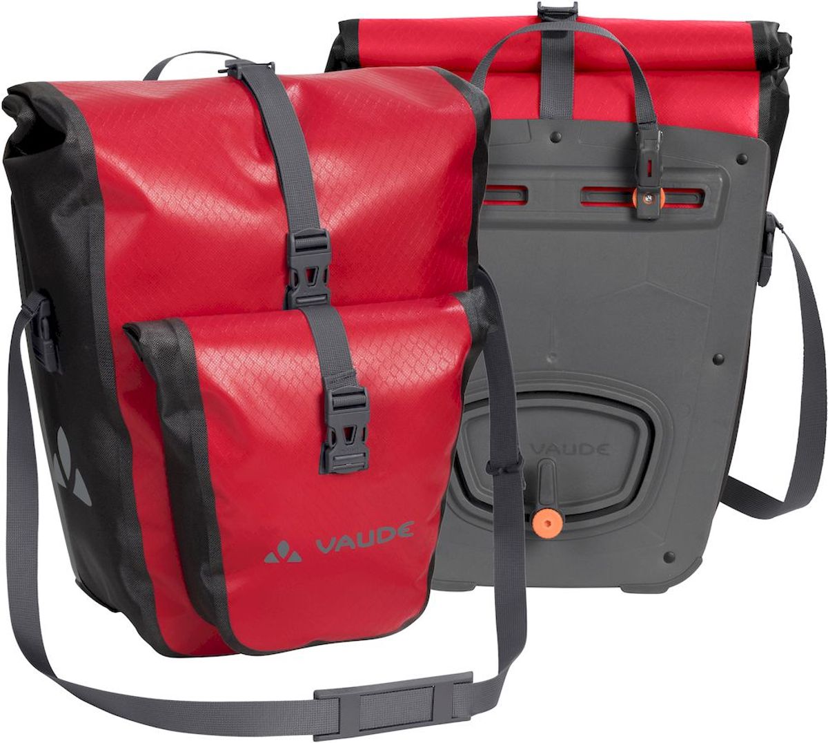 Vaude Aqua back plus dubbele fietstas - 51 liter - Rood voor- en achterkant