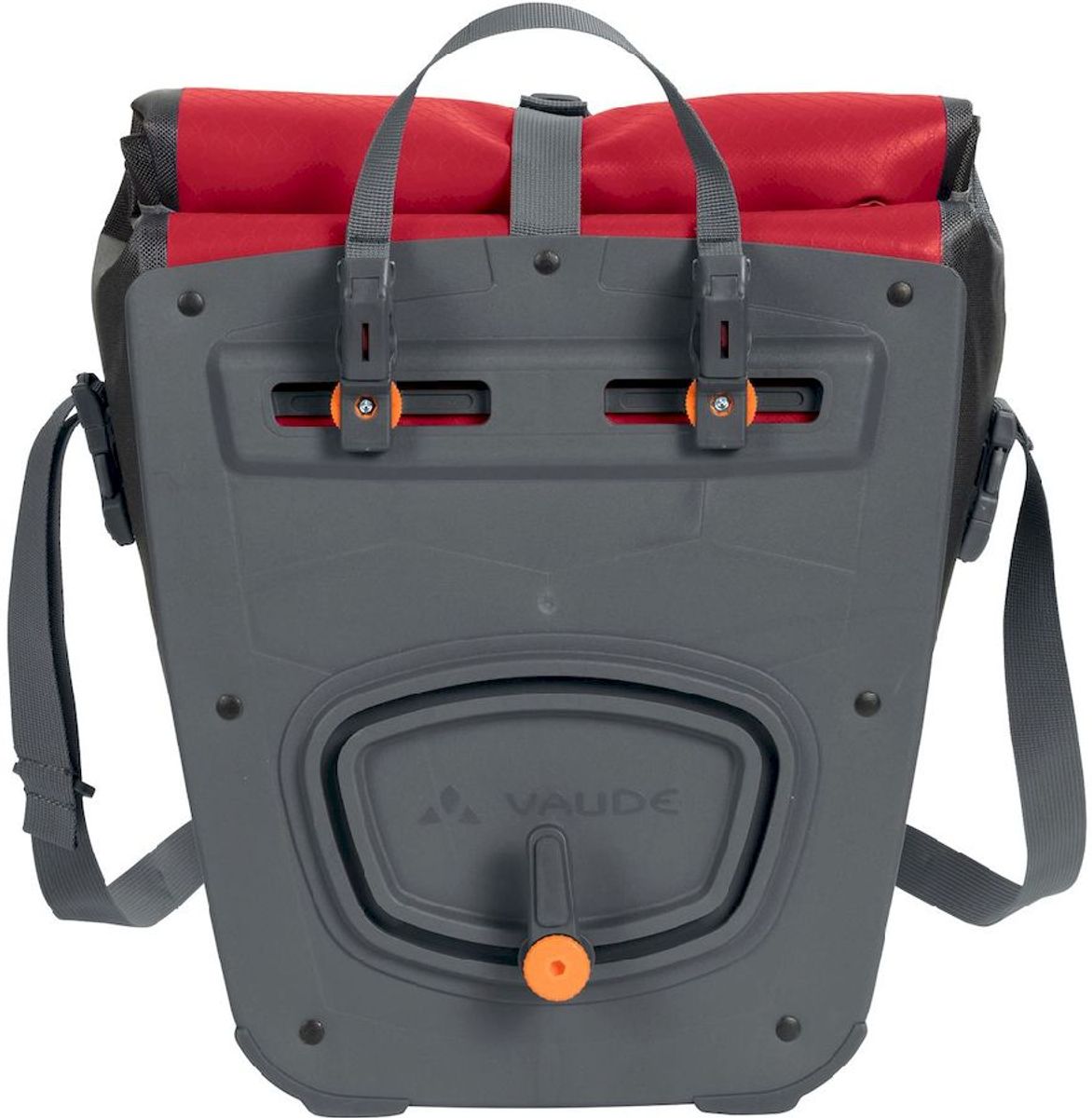 Vaude Aqua front dubbele fietstas - 28 liter - Rood achterkant