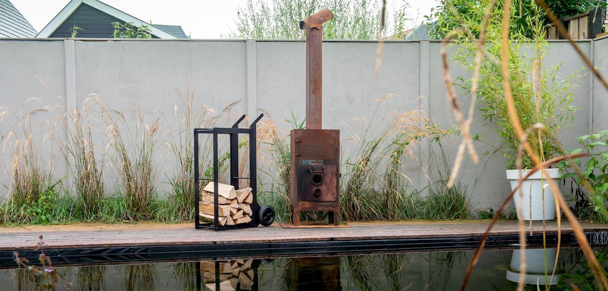 Weltevree outdooroven schoorsteenkap sfeerbeeld