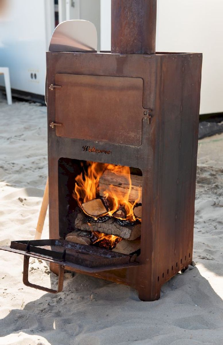 Weltevree outdooroven deur sfeerbeeld vuurtje