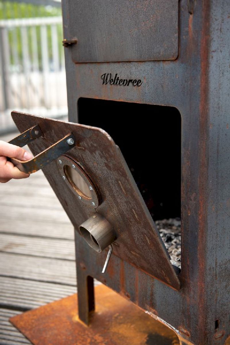 Weltevree outdooroven deur open