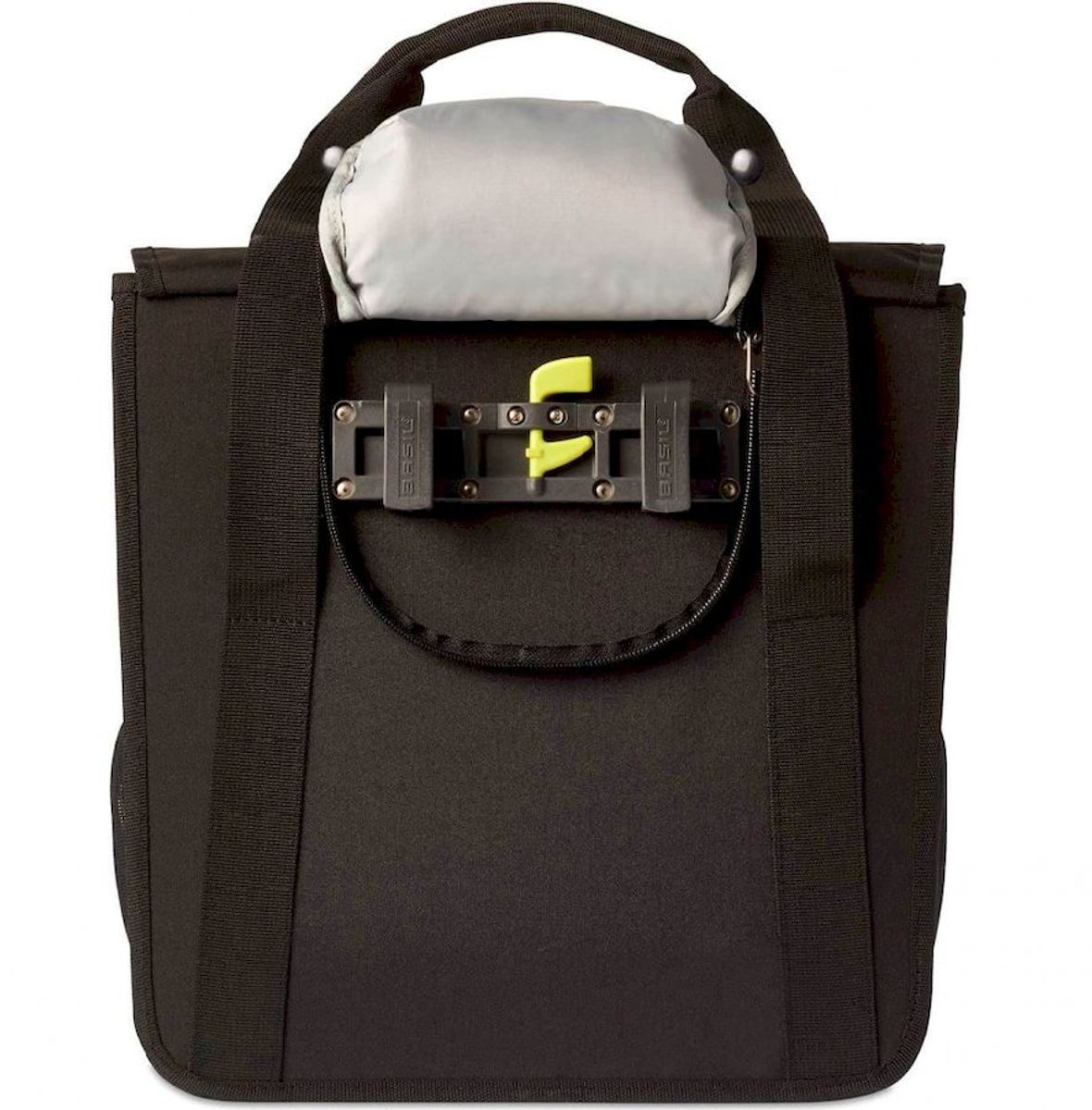 Basil GO enkele fietstas - 16 liter - Zwart achterkant 