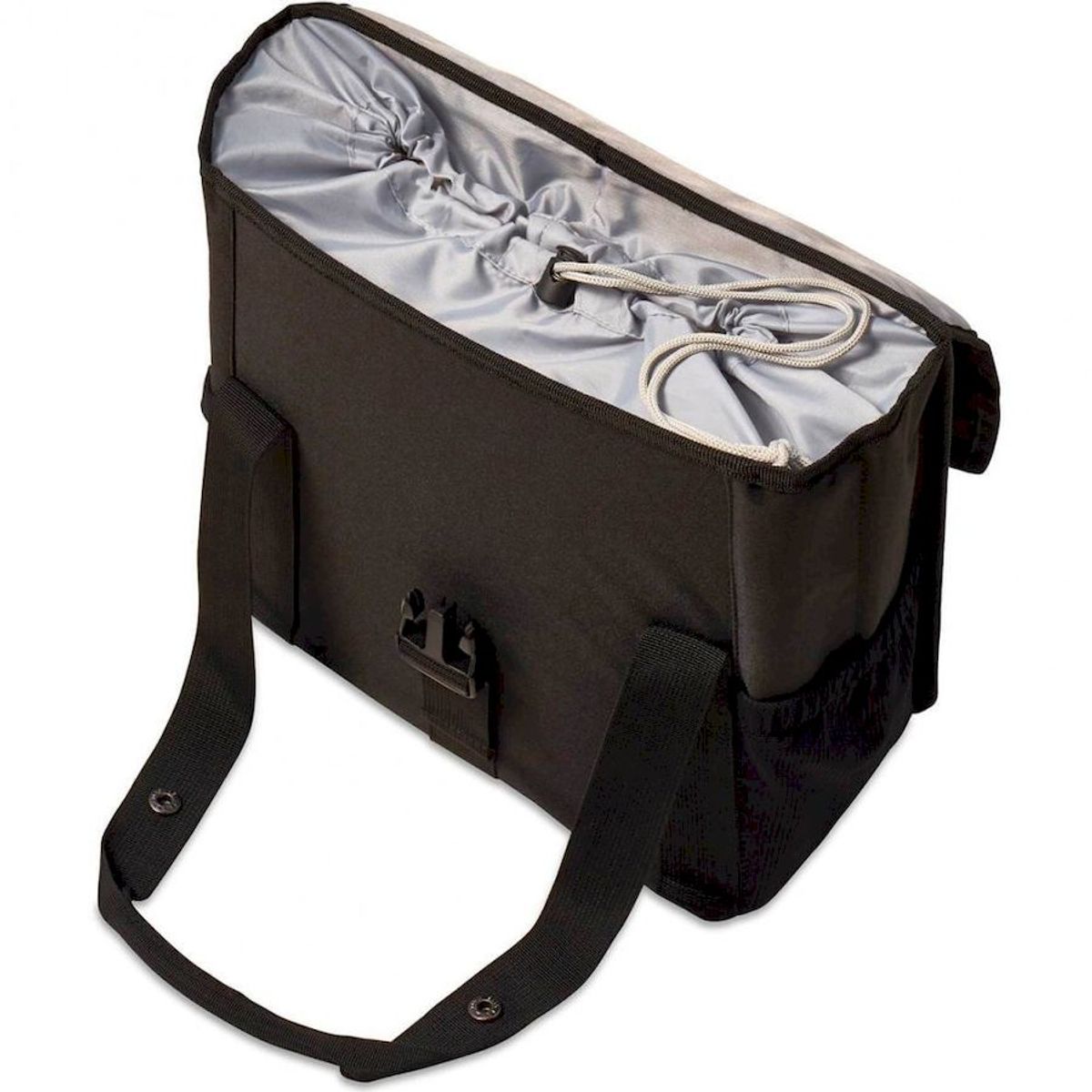 Basil GO enkele fietstas - 16 liter - Zwart inhoud