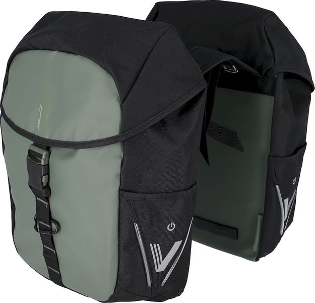 XLC V-light Active dubbele fietstas - 34 liter - Zwart/groen