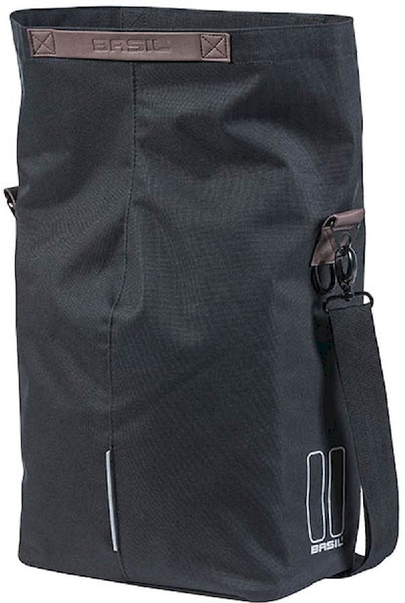 Basil City enkele fietstas - 14-16 liter - Zwart - geopend