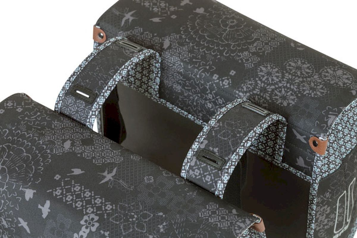 Basil Boheme dubbele fietstas - 35 liter - Zwart bovenkant