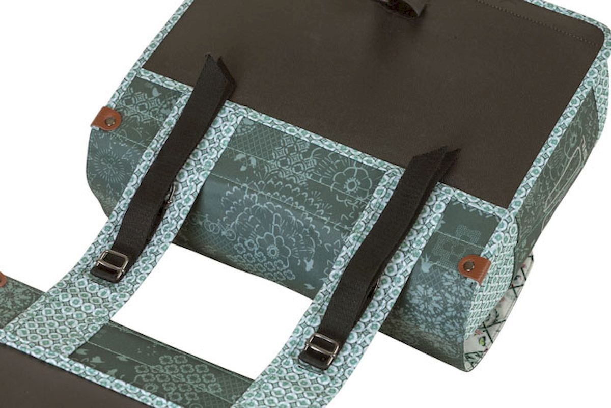 Basil Boheme dubbele fietstas - 35 liter - Forest onderkant 