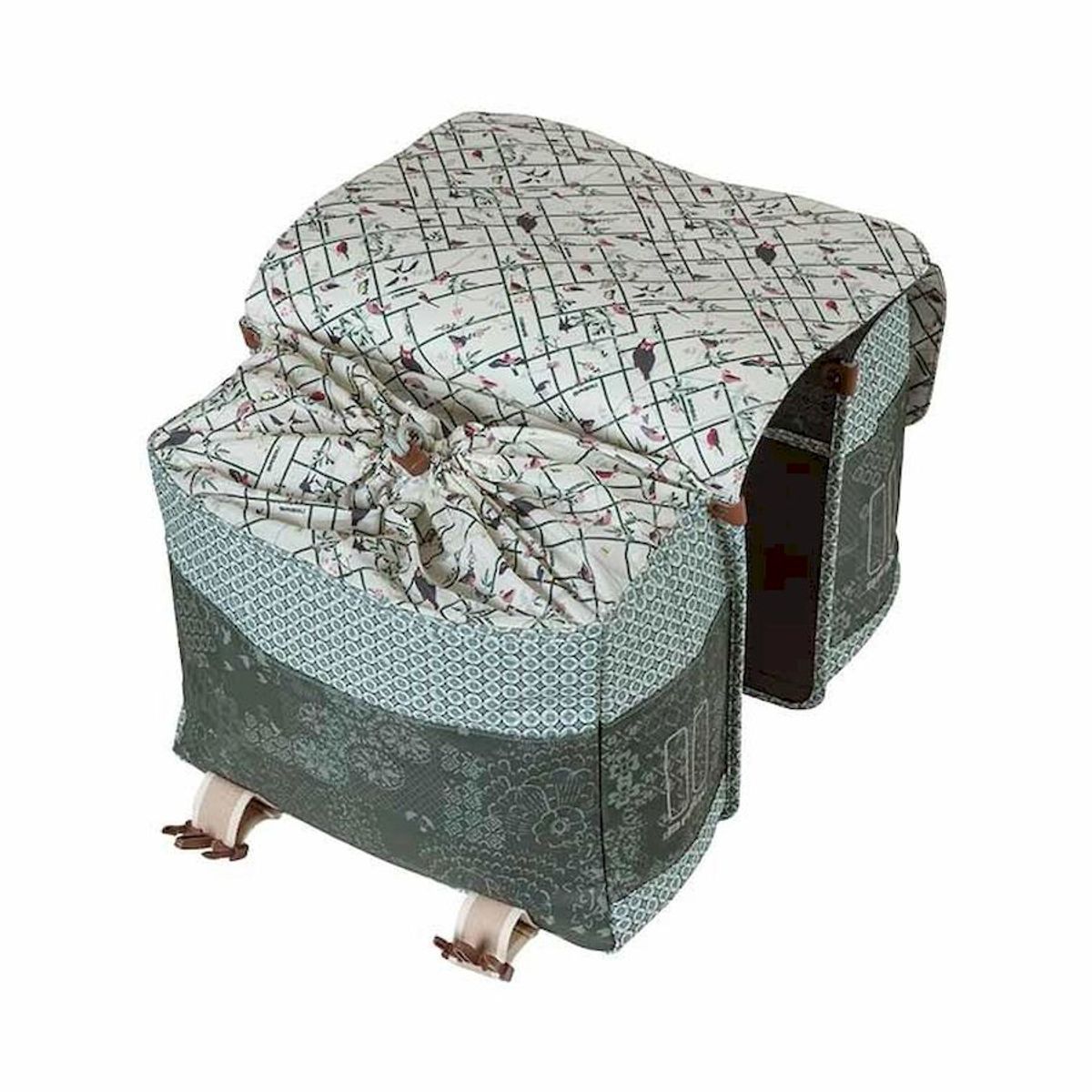 Basil Boheme dubbele fietstas - 35 liter - Forest binnenkant