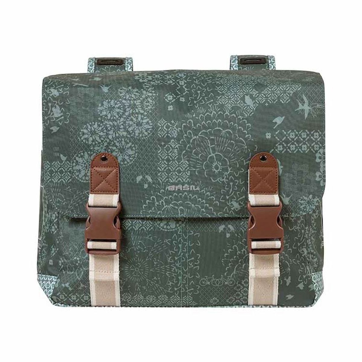 Basil Boheme dubbele fietstas - 35 liter - Forest voorkant