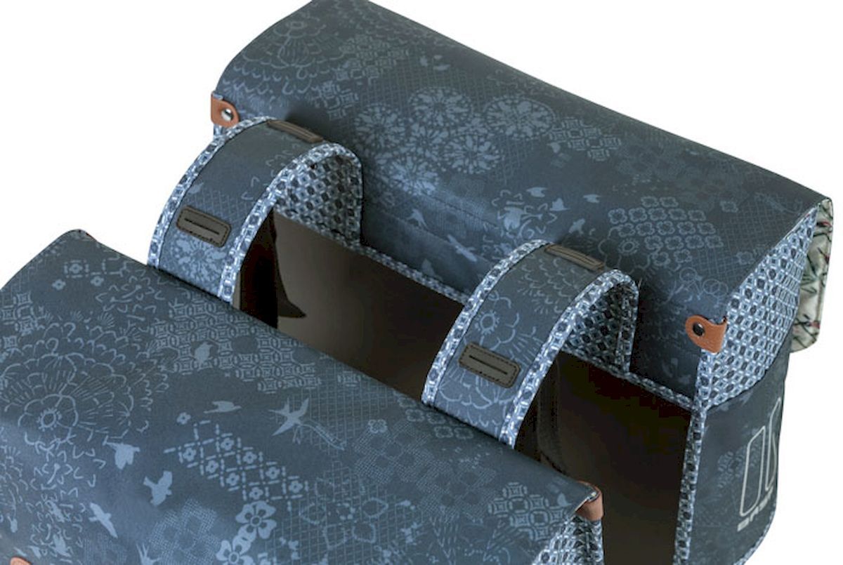 Basil Boheme dubbele fietstas - 35 liter - Blauw bovenkant