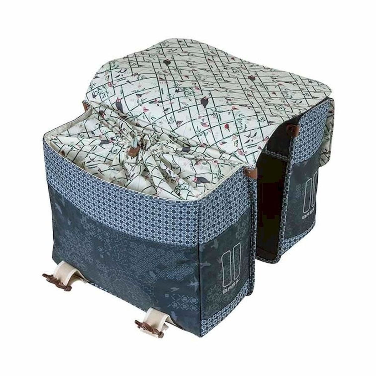 Basil Boheme dubbele fietstas - 35 liter - Blauw binnenkant 