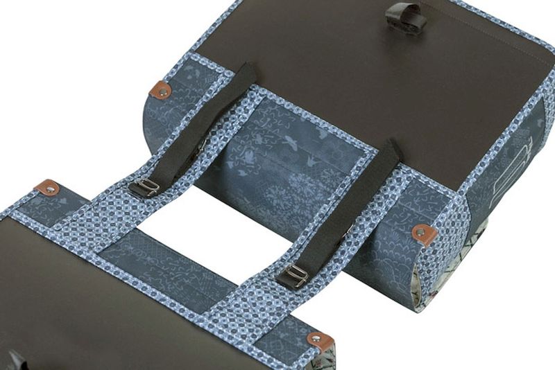 Basil Boheme dubbele fietstas - 35 liter - Blauw onderkant