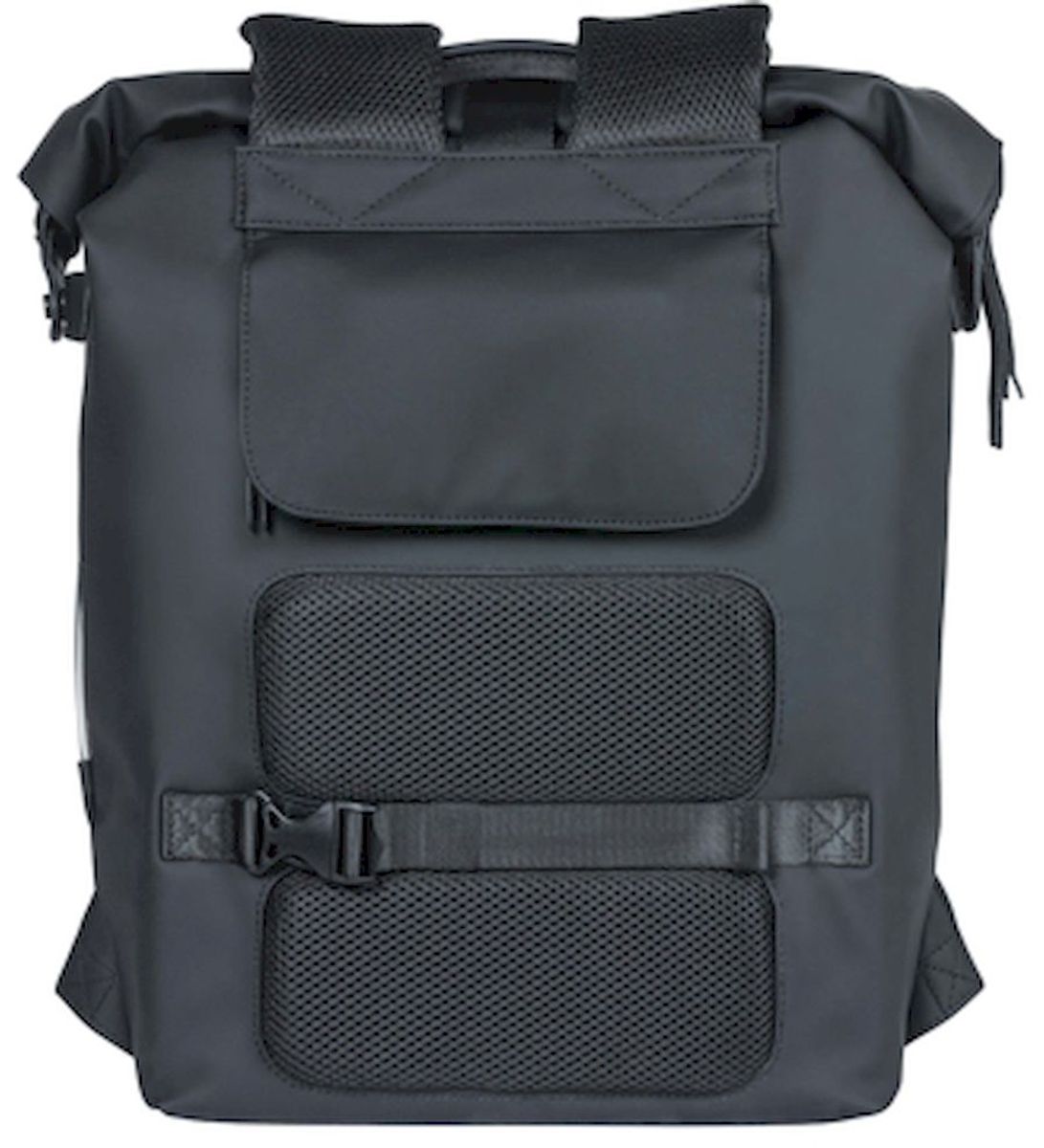 Basil SoHo enkele fietsrugzak - 17 liter - Zwart - achterkant - afsluitbaar ritsvakje