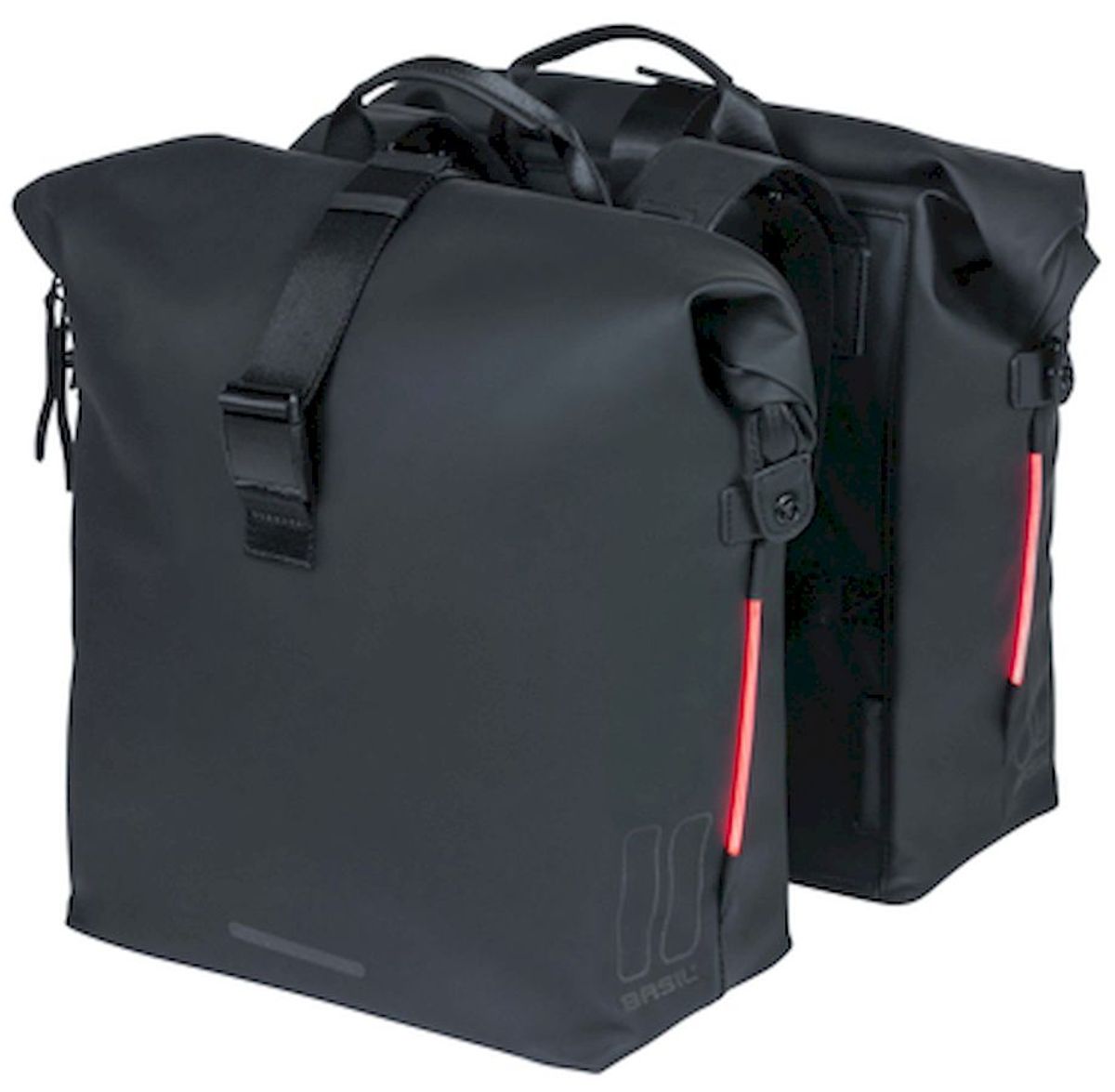 Basil SoHo dubbele fietstas - 41 liter - Zwart - LED-strips