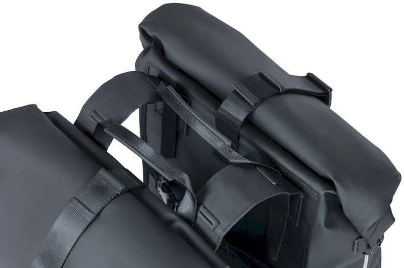 Basil SoHo dubbele fietstas - 41 liter - Zwart - bevestiging