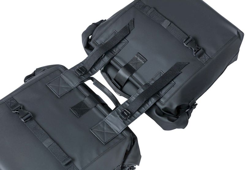 Basil SoHo dubbele fietstas - 41 liter - Zwart - riempjes