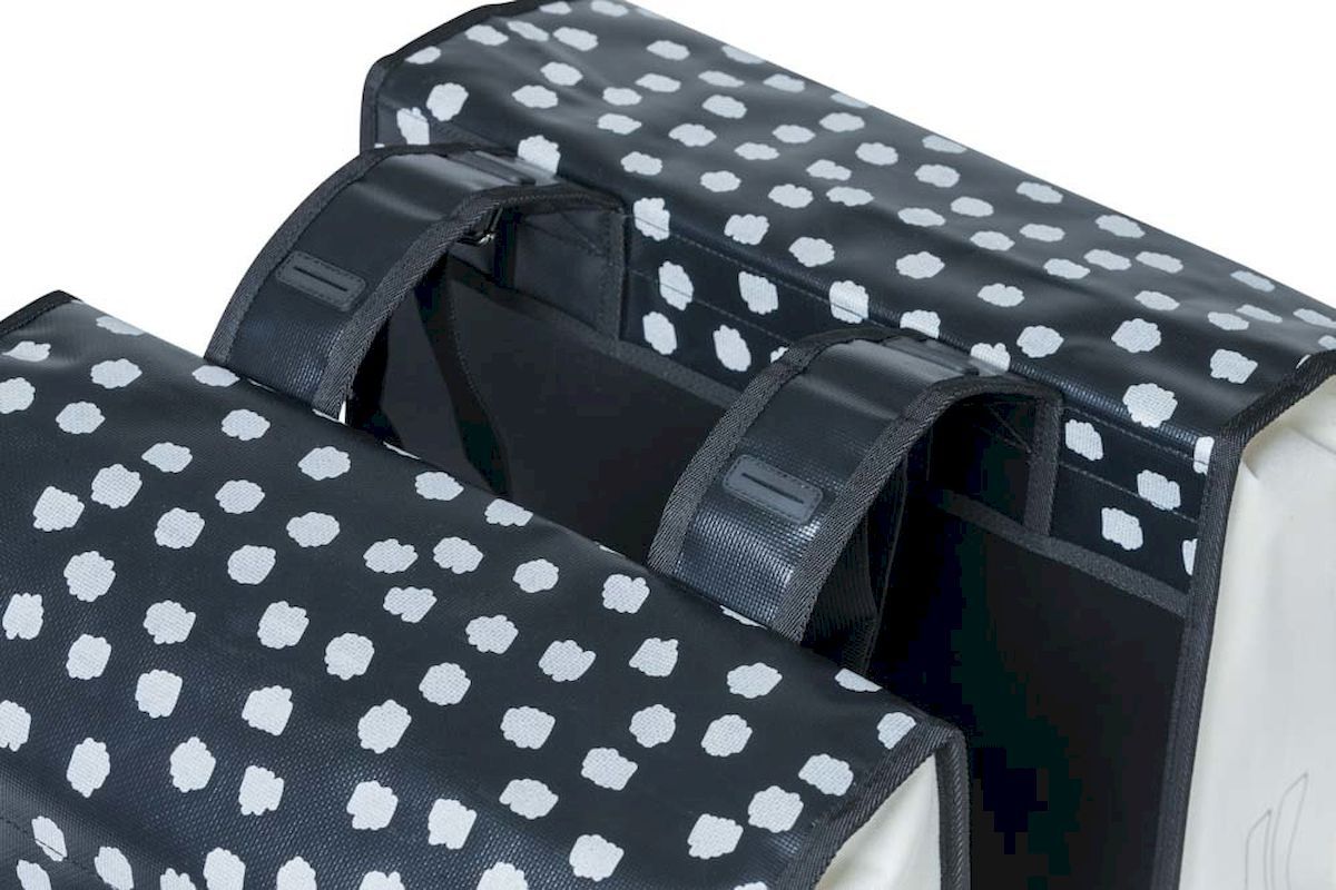 Basil Urban Load dubbele fietstas - 48/53 liter - Zwart/Wit