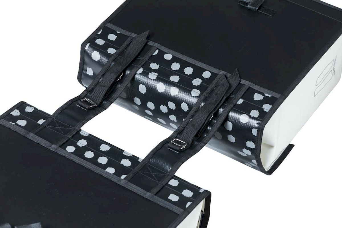 Basil Urban Load dubbele fietstas - 48/53 liter - Zwart/Wit