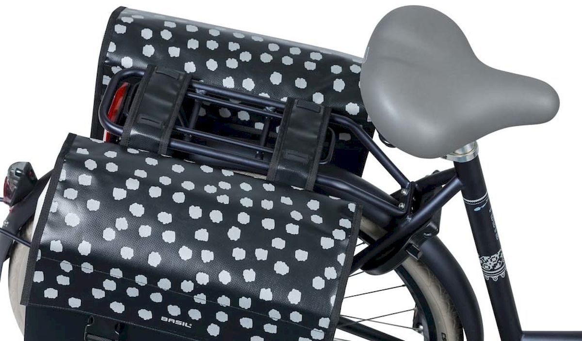 Basil Urban Load dubbele fietstas - 48/53 liter - Zwart/Wit